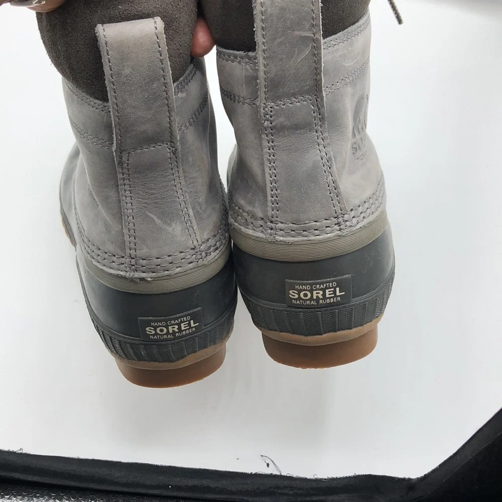 SOREL Cheyanne II Duck Boots Men’s 8 Gray Waterproof Lace Up NM2575-052